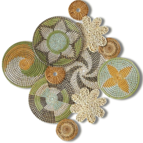 11-Piece Boho Wall Basket Set – Handmade Reed Woven Decor for Bohemian Home, Farmhouse & Modern Wall Art Display