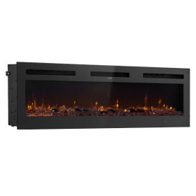 60 inch Electric Fireplace Wall Mounted Recessed with Remote Control 1500W