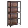 HOMCOM 4-Tier Bookshelf, Modern Design Walnut-Tone Storage Rack for Office, Home Study or Display