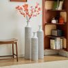 Floor Metal Vases Decorated White Metal vases Set of 3 gorgeous home decoration large glazed metal vases 24in/28.7in/33.5in height
