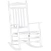 Outsunny Traditional Wooden High-Back Rocking Chair for Porch, Indoor/Outdoor, White