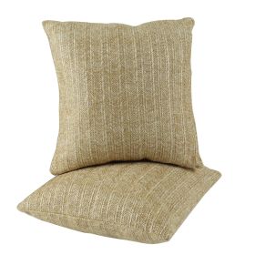 Outdoor/Indoor Throw Pillows, Decorative Throw Pillows with Inserts, Simulated Straw Weaving 18"x18" Square Pillows for Bed, Couch