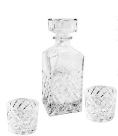 Better Homes and Gardens Sylvan Clear Glass Decanter and DOF 3 Pack Set