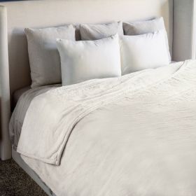 HGTV Super Luxe Faux Fur King/Cal King Blanket Snowbound 106 x 94 inches