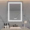 Bright LED Bathroom Mirror 32" x 24" Front Light, 5 Mins Defog, Full HD Reflected, 3 Colors Dimmable, Wall Mounted
