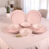 Fulya 12 Pieces Dinnerware Set Light Pink