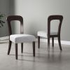 Dining Chairs Set of 2, Upholstered Kitchen Side Chairs with Gray Fabric Seating Dark Brown Solid Rubber Wood Legs, 330 LBS Weight Capacity