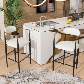 Barstools Set of 2, Counter Height Upholstered Bar Stools with Back for Kitchen Island