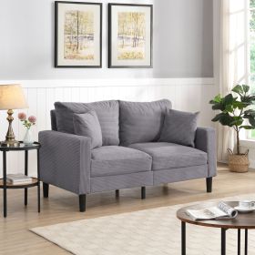 57 " High Resilience Loveseat Sofa, Wooden Frame 2 Seat Sofa, Comfy , Small Space Saving Modern Upholstered Sofa