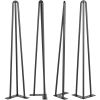 VEVOR Hairpin Table Legs 18" Black Set of 4 Desk Legs 880lbs Load Capacity (Each 220lbs) Hairpin Desk Legs 3 Rods for Bench Desk Dining End Table Chai
