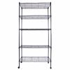 5-Layer Plastic Coated Iron Shelf with 1.5" Nylon Wheels 165*90*35 Black