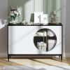 Sideboard Cabinet with Tempered Glass Door for Living Room Dining Room Kitchen
