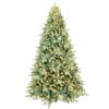 7ft Blue-Green Tint PE/PVC Hybrid Automatic Led Xmas Tree  Artificial Decor New Years Christmas Tree