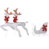3-Piece Lighted Set of 2 Reindeer & Sleigh