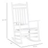 Outsunny Traditional Wooden High-Back Rocking Chair for Porch, Indoor/Outdoor, White