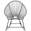 Outdoor Rocking Moon Chair Gray Poly Rattan