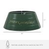 HOMCOM Metal Christmas Tree Collar 26 Inch Festive Xmas Tree Skirt Decoration Green 3 Panels Holiday Decor