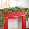 71 Inch Artificial Norfolk Pine Garlands Real Touch Christmas Pine Garland DIY Wreath Supplies Faux Cedar Realistic Greenery for Xmas New Year Party T
