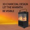 Electric Fireplace Heater for Indoor Use, 1500W Space Heater Fireplace with 3D LED Flame, Double Safety Protection