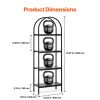 VEVOR Metal Bookshelf, 4-Tier Arched Industrial Bookshelf, Small Rustic Vintage Storage Bookcase with Open Shelves