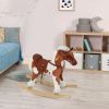 Qaba Rocking Horse, Kids Plush Airplane Rocker, Nursery Rhyme Sounds, Educational Toy for Boys & Girls