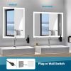 Bright LED Bathroom Mirror 32" x 24" Front Light, 5 Mins Defog, Full HD Reflected, 3 Colors Dimmable, Wall Mounted