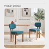 Wooden Dining Chairs Set of 2, Modern Fabric Upholstered Dining Room Chair Kitchen Chairs, Farmhouse Dinner Chair for Kitchen Dining Room