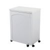 Folding Sewing Craft Cart&Sewing Cabinet Miscellaneous Sewing Kit Art Desk with Storage Shelves and Lockable Casters-White