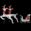 3-Piece Lighted Set of 2 Reindeer & Sleigh