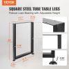 VEVOR 28 Inch Adjustable Furniture Legs, Square Reinforced Steel Office Table legs Set of 2 for DIY, Max Load 1000 lbs Heavy Duty Desk Legs