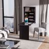 HOMCOM Wall Mounted Convertible Desk Multi-Function with Storage Shelf Espresso Brown for Home Office