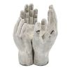 Set of 2 6x6x9" Accepting Hands Accent Cement Hand Decor