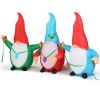 6.6 FT Lighted Christmas Inflatable Decoration, Inflatable Three Christmas Gnomes Elves