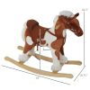 Qaba Rocking Horse, Kids Plush Airplane Rocker, Nursery Rhyme Sounds, Educational Toy for Boys & Girls