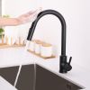 Matte Black Touch Kitchen Faucet Stainless Steel Pull Out Spray Single Handle