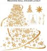Golden Christmas Tree Window Clings Stickers for Glass, Large DIY Static Wall Window Door Mural Showcase Decal Sticker