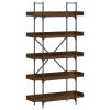 Bookcase 5-Tier Brown Oak 39.4"x13"x71.1" Engineered Wood