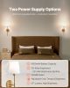 Battery Operated Wall Sconce Set of 2 Wireless Wall Lights with Remote Control