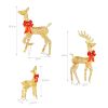 3-Piece Pre-Lit Christmas Reindeer Family Decorations with 440 Warm White LED Lights, Outdoor Holiday Yard Décor with Stakes & Ropes, Buck 6.1ft