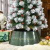 HOMCOM Metal Christmas Tree Collar 26 Inch Festive Xmas Tree Skirt Decoration Green 3 Panels Holiday Decor