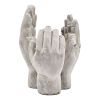 Set of 2 6x6x9" Accepting Hands Accent Cement Hand Decor
