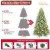 7ft Blue-Green Tint PE/PVC Hybrid Automatic Led Xmas Tree  Artificial Decor New Years Christmas Tree