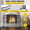VEVOR Fireplace Screen, 38 x 26.5 Inch,Heavy Duty Iron Freestanding Spark Guard with Support, Metal Mesh Craft