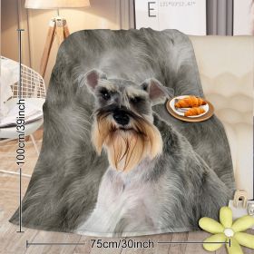 Schnauzer Flannel Super Soft Cozy Warm Throw Blanket For Couch Chair Bed Sofa Office Cute Schnauzer Gifts 75x100c (Option: 75x100-Gray)