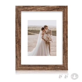 Vintage 11x14 Wood Picture Frame -Rustic Farmhouse Wall Decor For Photos & Art Prints-1PC (Option: Retro brown)