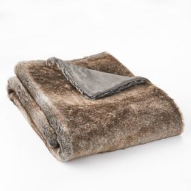 Faux Fur Blanket - 50 Inches X 60 Inches (Color: Brown)