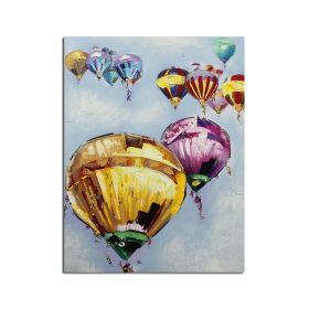 Ha's Art Top Selling Handmade Abstract Oil Painting Wall Art Modern Minimalist Hot Air Balloon Picture Canvas Home Decor For Living Room Bedroom (size: 150x220cm)