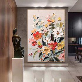Hand Painted Oil Painting Original Floral Painting Abstract Flower oil Painting On Canvas Boho Wall Decor Large Textured Wall Art Custom Living r (style: 01, size: 100x150cm)