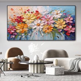 Hand Painted Oil Painting Abstract Flower oil Painting On Canvas Boho Wall Decor Original Floral Painting Large Textured Wall Art Custom Living r (style: 01, size: 40x80cm)