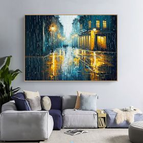Hand Painted Oil Painting Original Urban Rain Scene oil Painting On Canvas Modern Wall Art Abstract Cityscape Painting Custom Home Decor Living r (style: 01, size: 150x220cm)